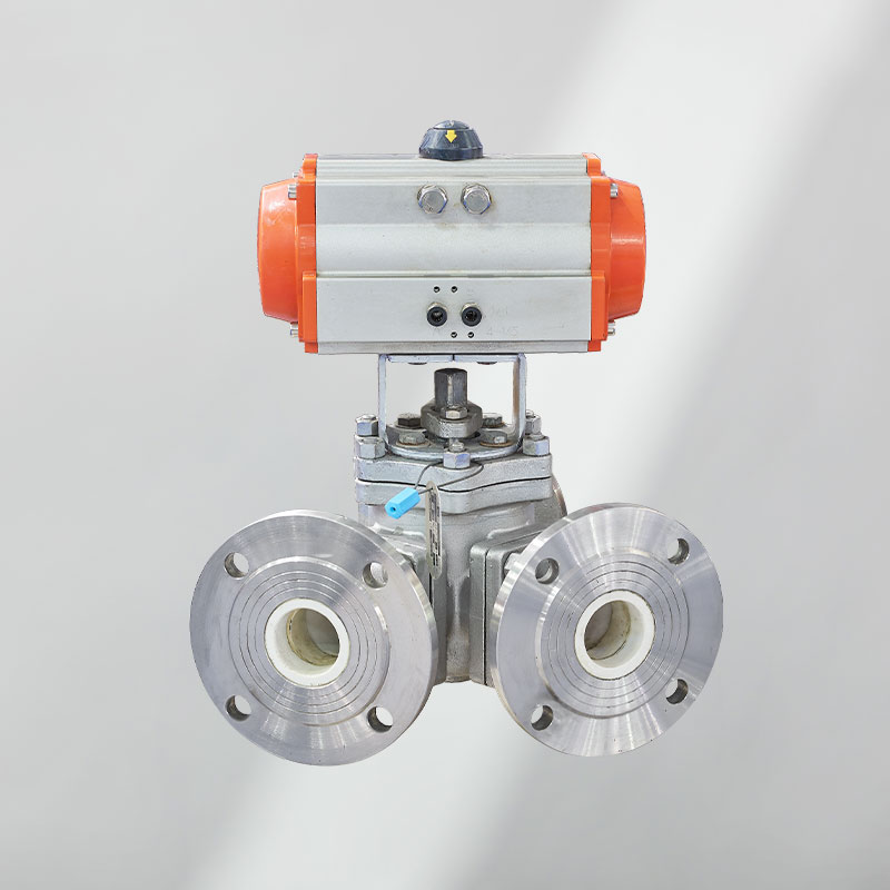 三通法蘭球閥（氣動）